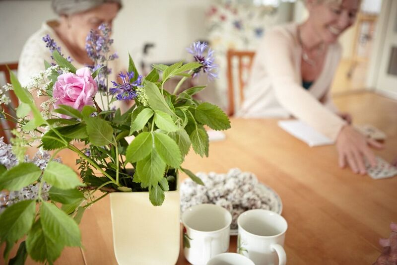 Kaffe och blommor