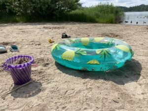 Badring på sandstrand